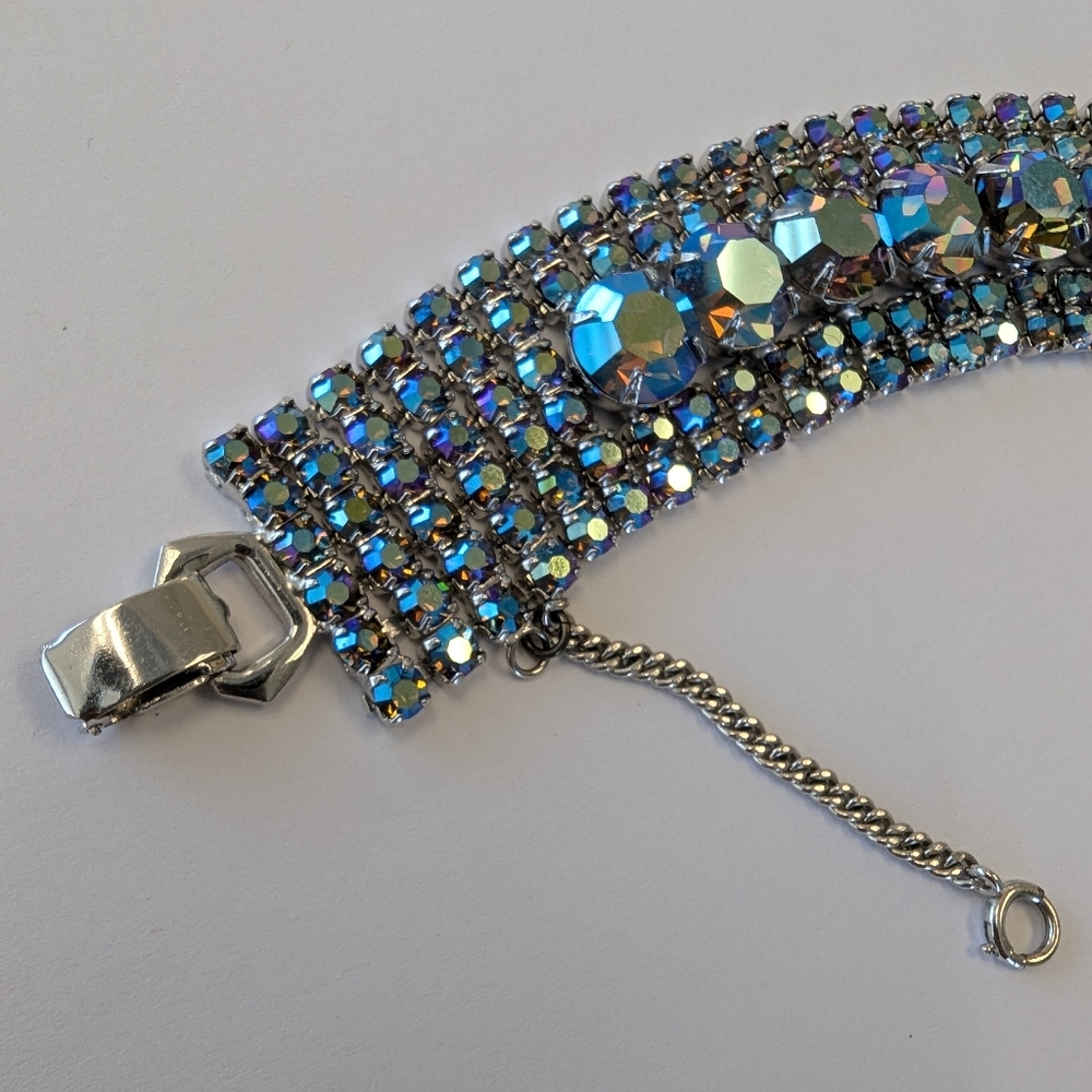 EVC 12K GF BLUE/GREEN/PURPLE AB CRYSTAL BRACELET